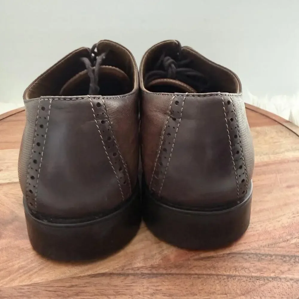 Aldo Nathean Oxford Dress Shoes Mens Size 12M  Brown Leather Cap Toe 0584471‎